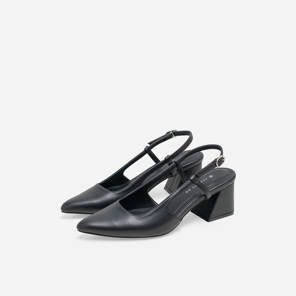 Trapeze Heel Slingback Pumps - CHARLES & KEITH IN